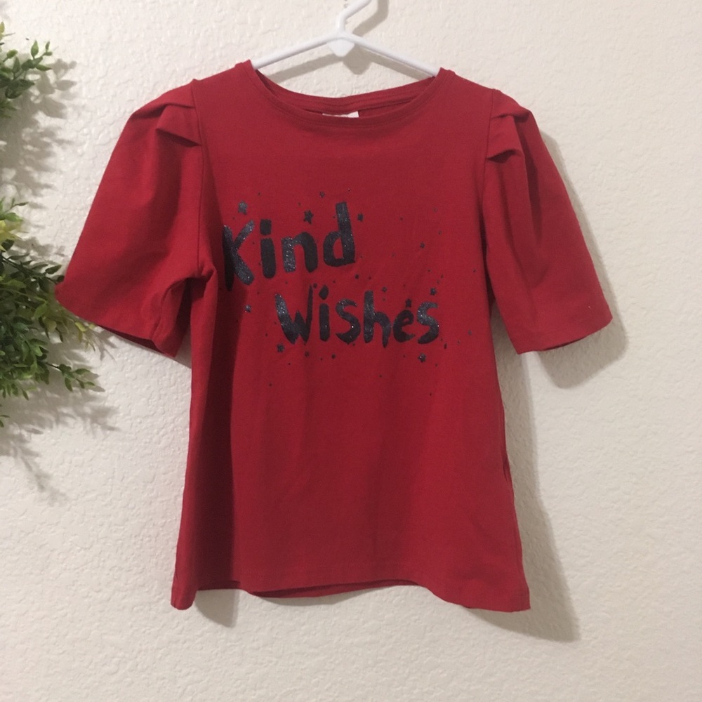 Zara Red Kind Wishes Short Sleeve TShirt